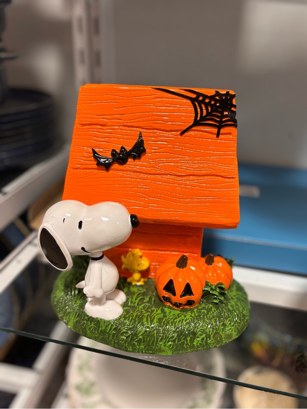 Peanuts Snoopy Halloween House Figurine - Orange, Green, Black